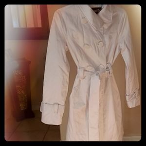 Winter white lined knee length coat